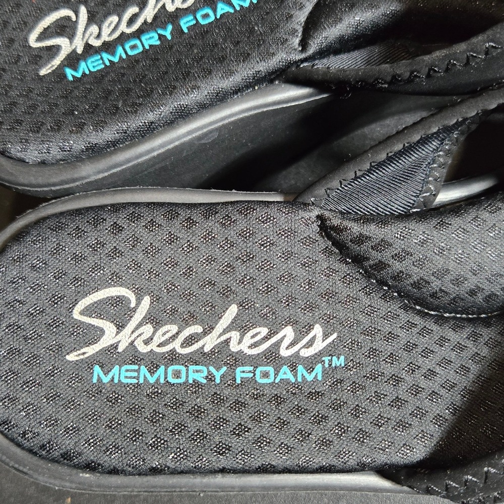 Skechers Womens Black Rumblers Young At Heart Wedge Sandals 7 Comfort Summer - Picture 7 of 10